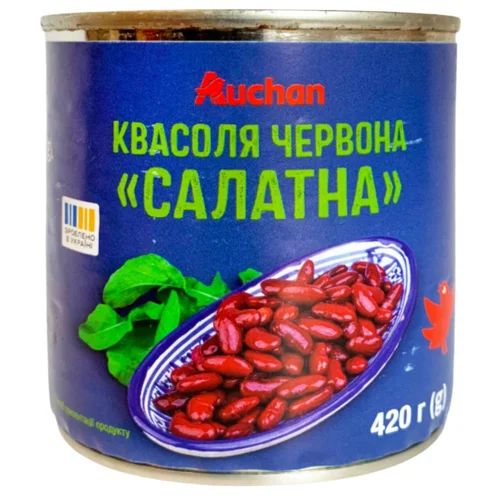 Квасоля Auchan червона салатна 420г
