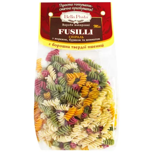Макаронні вироби Bella Pasta Fusilli Mix спіральки 400г