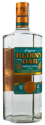 Горілка 0.7л 40% На пророщеному зерні Hlibny Dar