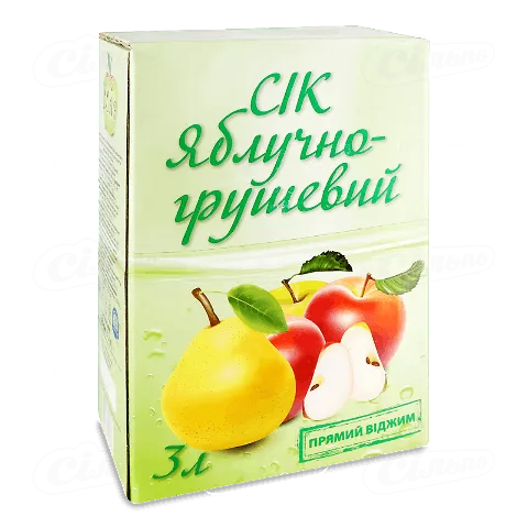 Сік Нова Мрія яблучно-грушевий прямого віджиму, 3л