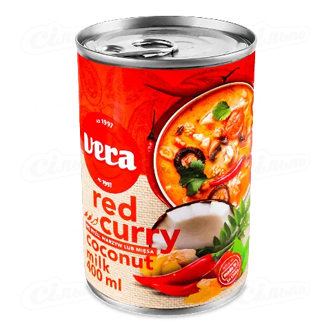 Молоко кокосове Vera із червоним каррі, 400мл