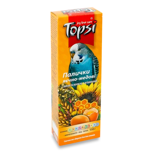 Палички Для Птахів Яєчно-Медові Topsi В/К, 150г