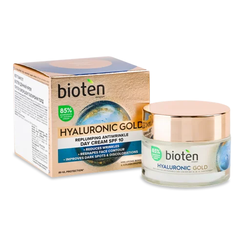 Крем Денний Проти Зморшок SPF10 Hyaluronic Gold Bioten, 50мл