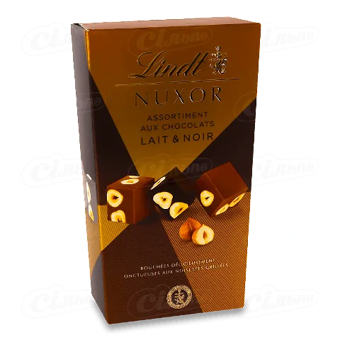 Цукерки Lindt Nuxor з фундуком шоколадні, 165г