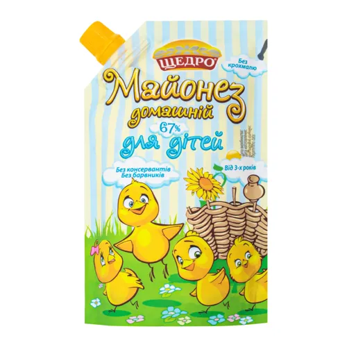 Майонез 67% для дітей від 3 років Домашній Щедро д/п 190г