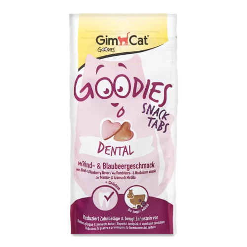 Корм для котів Dental Goodies Gimcat з яловичиною та чорницею, с/в, 40г