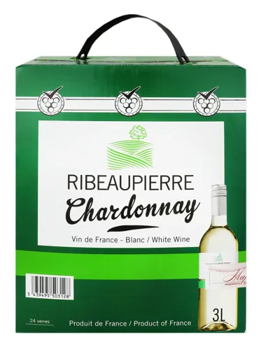 Вино 3л 12.5% біле сухе Chardonnay Ribeaupierre