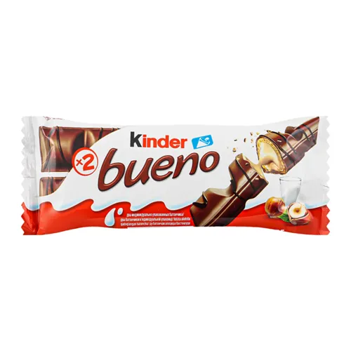 Вафлі Kinder Bueno з молочно-горіховою начинкою 2*21.5г/уп