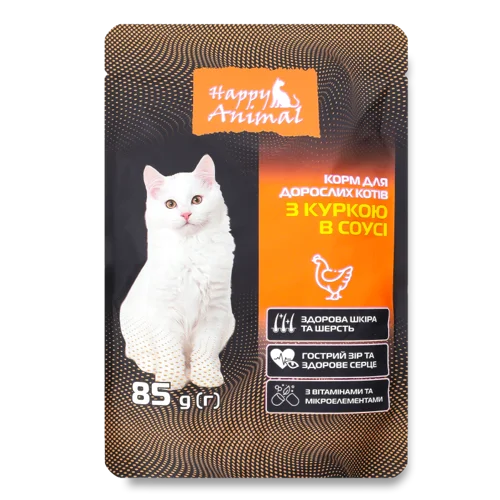 Корм для Дорослих Котів З Куркою В Соусі, П/пл, 85г