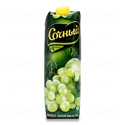 Нектар «Сочный» яблуко-білий виноград, 1л