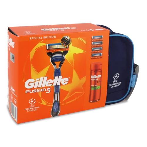 Гігієнічна бритва Gillette Fusion5 з гелем для чутливої шкіри, 200 мл, косметика