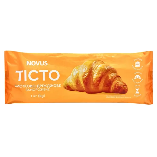Тісто Novus листково-дріжджове заморожене 1кг