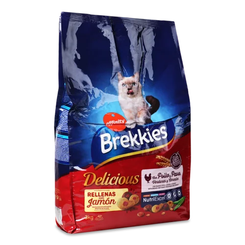 Корм Для Котів Brekkies Delice Meat Сухий, Вищий ґатунок, Картонна Упаковка, 1г