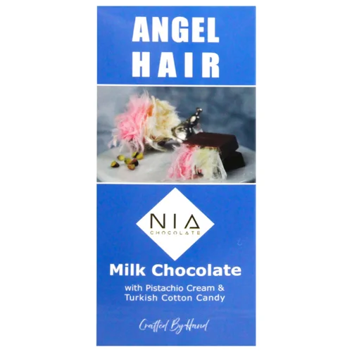 Шоколад молочний Nia Chocolate з фісташковим кремом та пішманіє 85г