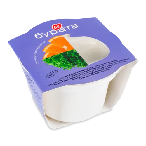 Сир М'який Підплавлений Бурата 50% В Жирності Lel' к/у, 250г