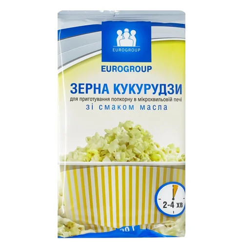 Мікропопкорн Eurogroup зі смаком масла 90г