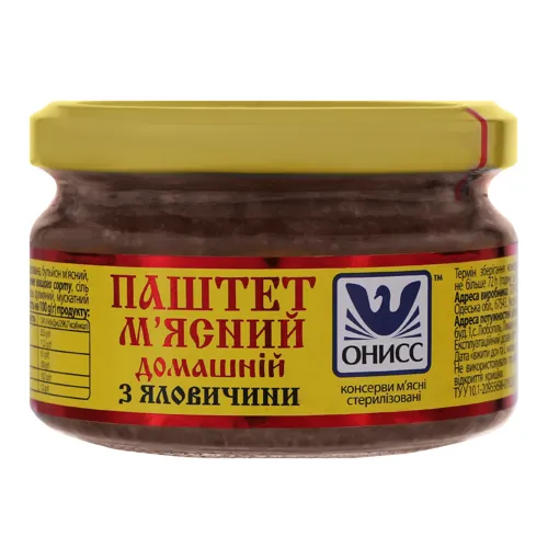 Паштет м'ясний з яловичини домашній Онисс с/б 200г