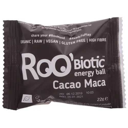Батончик Roo`Biotic енергетичний з какао та макаю,22г