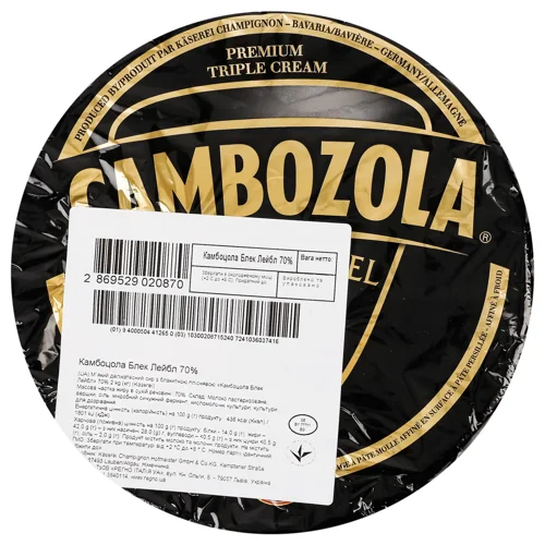 Сир Kaserei Champignon Камбоцола Блек Лейбл 70%