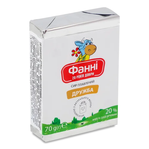 Сир Плавлений Вищого Ґатунку 20% Дружба Фанні, М/у 70г