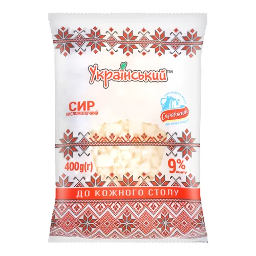 Сир кисломолочний 9% Український м/у 400г