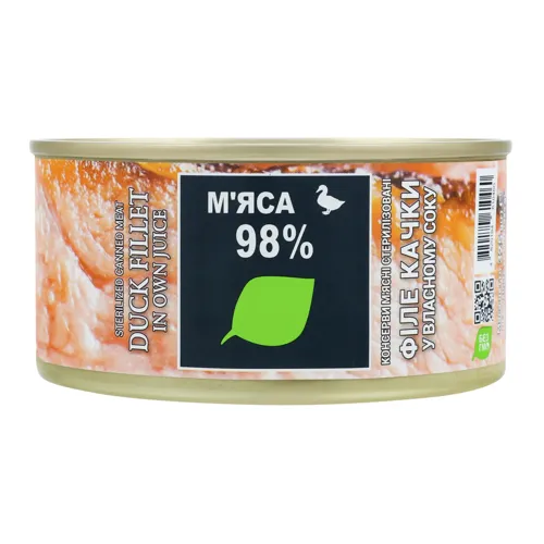 Філе качки у власному соку Zdorovo з/б 325г