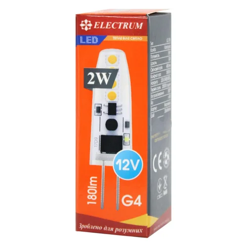 Лампа Electrum світлодіодна LC-6 2W G4 12V 3000K