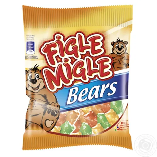 Цукерки жувальні Figle Migle Ведмедики 80г