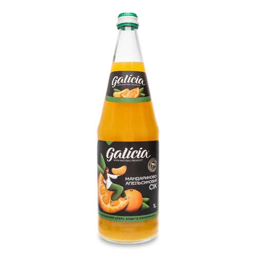 Сік Неосвітлений Пастеризований Мандариново-Апельсиновий Galicia, п/пл 1л