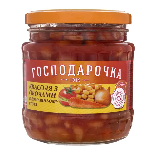 Квасоля з овочами в домашньому соусі Господарочка 460г