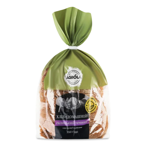 Хліб Нарізний Галицький Темний Домашній Agrola, м/у 350г