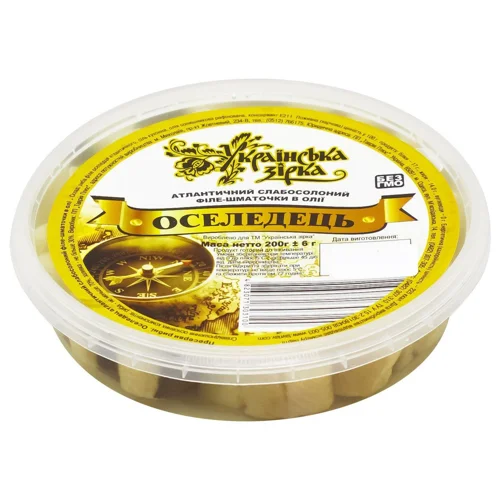 Оселедець Українська Зірка філе-шматочки в олії 200г