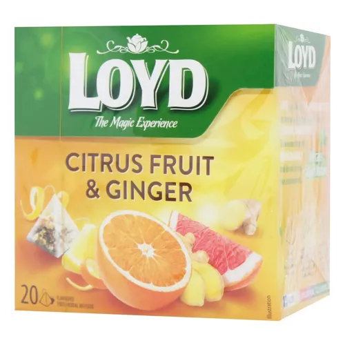 Чай фруктово-трав’яний з цитрусовим ароматом та імбирем 20 пакетиків по 2г