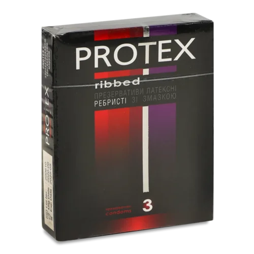 Презервативи PROTEX ребристі зі змащенням