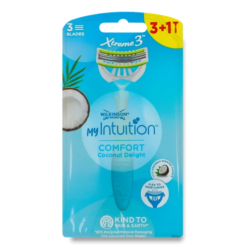 Бритви Одноразові Coconut Delight Comfort My Intuition Xtreme 3, Wilkinson Sword 4 шт