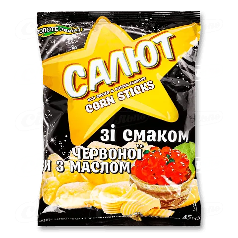 Палички кукурудзяні «Салют» з червоною ікрою, 45г