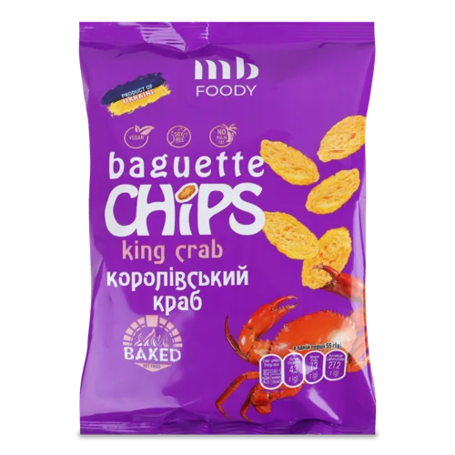 Багет Пшеничний Вищого Ґатунку Королівський Краб Chips MB, 55г