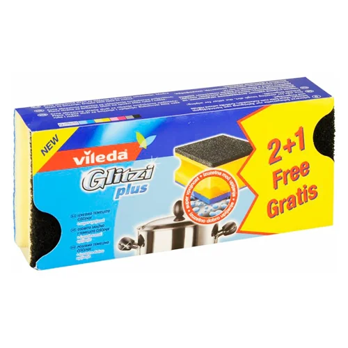 Губка кухонна Vileda Glitzi plus для каструль 2+1шт