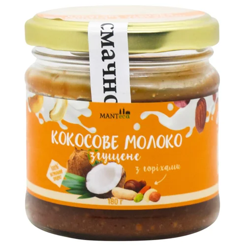 Згущене молоко Manteca кокосове з горіхами 180г