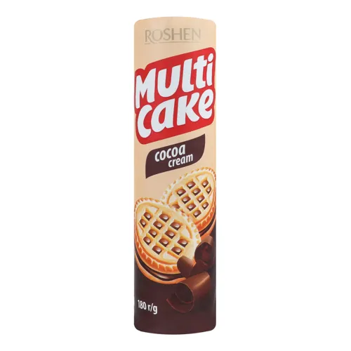 Печиво-сендвіч Roshen Multicake цукрове з начинкою какао 180г