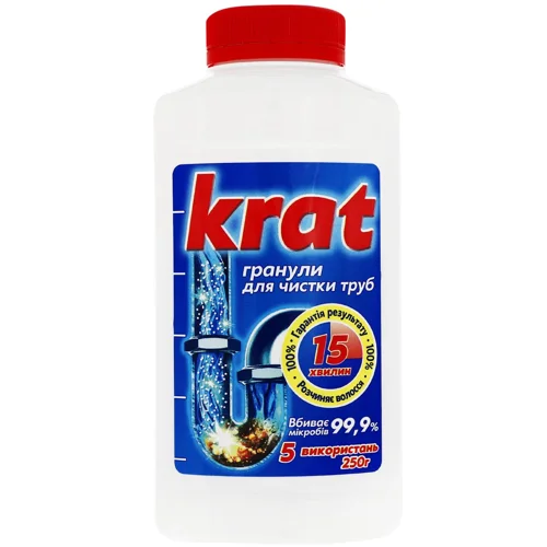 Гранули для очищення зливних труб Krat 250г