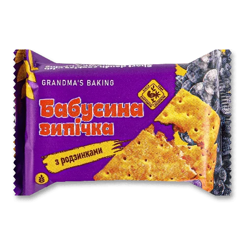 Печиво затяжне Бабусина випічка з начинкою із родзинками і стевією Trixi 110г