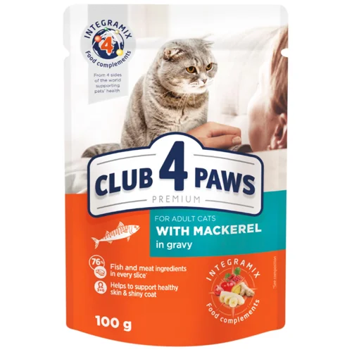 Корм вологий Club 4 Paws Premium з макреллю для котів 85г