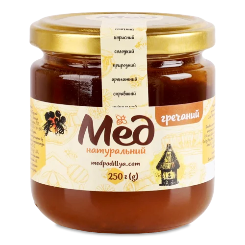 Мед Натуральний Гречаний, с/б 250г