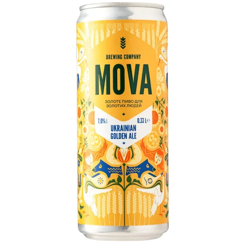 Пиво Mova Ukrainian Golden Ale світле нефільтроване 7% 0,33л