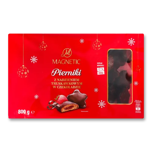 Пряники З Полуничною Начинкою, Покриті Темним Шоколадом, В/ґ 800г