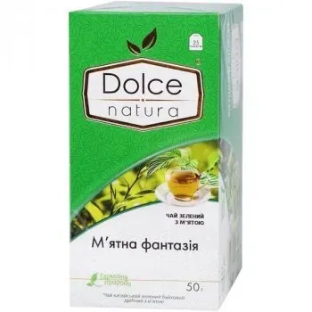Чай зелений з м'ятою Dolce Natura Мятна Фантазия в пакетиках 25 шт 50г