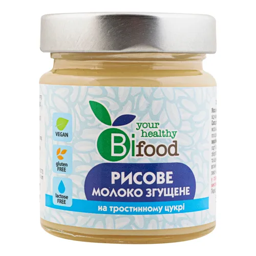 Молоко згущене рисове на тростинному цукрі Bi food с/б 240г