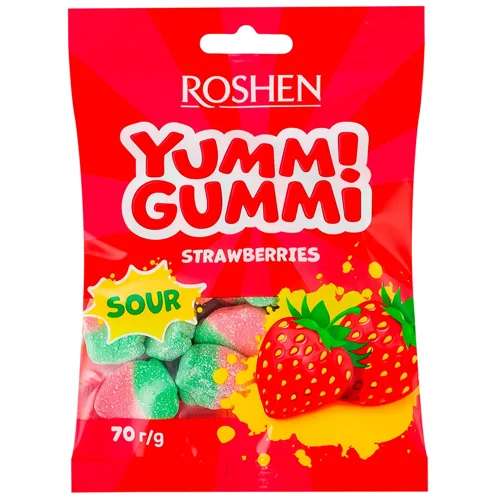 Цукерки Yummi Gummi Кисла полуниця 70г