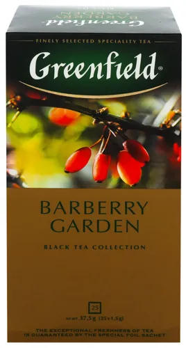 Чай чорний байховий дрібний з ягодами та ароматом барбарису Barberry Garden Greenfield